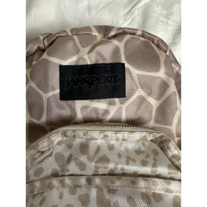 Jansport Mini Animal Print Sample Backpack Rare Cheetah Print Gold And Cream thumbnail 3