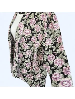 Vintage Y2K cottagecore coastal floral open front cardigan jacket petite 💗 thumbnail 6