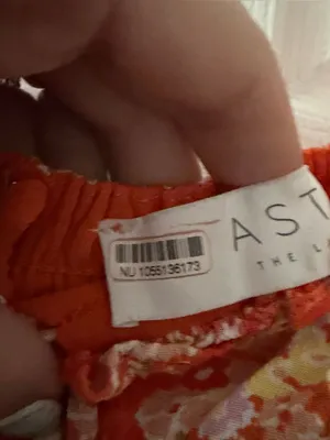 ASTR The Label Orange Floral Milkmaid Ruched Midi Dress Size M thumbnail 7