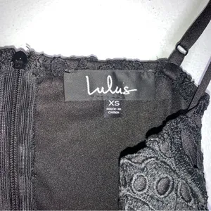 Lulus Black Lace Applique Spaghetti Strap Bodycon Dress Lulus Xs‎ CP0133 thumbnail 4