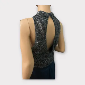 Milano Formals Size 16 Long Blue Chiffon‎ Beaded Prom Dress Formal Gown thumbnail 5