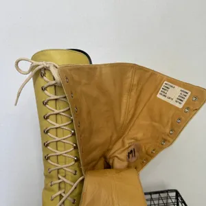 Vintage 1990s Bettye Muller Sedona Leather Lace Up Boots Italy Yellow Sz 7 thumbnail 13