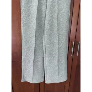 OGL FuzzLuxe Pant Straight Leg High Waist Pull On Heather Grey Size Small Tall thumbnail 4