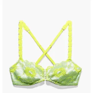 Savage X Fenty Perfect Poppies Lace Bralette Large Green Blue Romantic Delicate thumbnail 2
