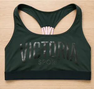 Victoria Sport Women's Racerback Yoga Athletic Sports Bra Green M thumbnail 1