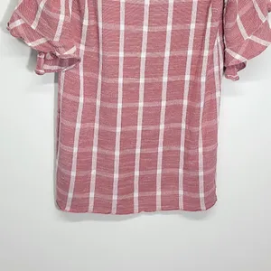 BCBGMAXAZRIA Tati Maroon Plaid V Neck Dress Size Small‎ thumbnail 5