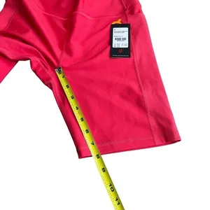 Peloton Women’s M Endurance Rib Highrise Biker Shorts Bright‎ Pink Pockets NWT thumbnail 8