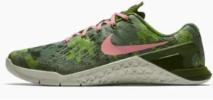 Nike Metcon 3‎ Womens Training Shoes Green Digital Camo Pink Size 8.5 thumbnail 1