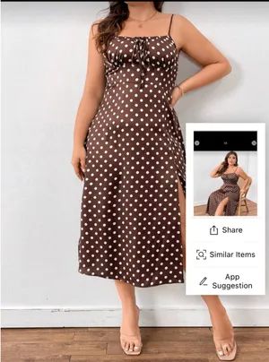 Brown and cream polka dot dress thumbnail 3