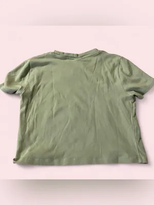 Cotton On Smiley collab green cropped tee with smiley daisy flower thumbnail 6
