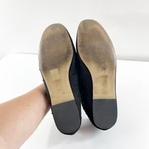 J. Crew Rhinestone Studded Mesh Mary Jane Ballet Flats Black 9 thumbnail 5