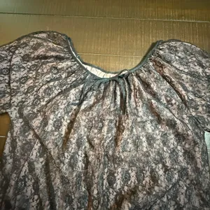 VTG 60s Carol Brent Black Lace Blouse Peasant Top Mini Dress Sheer Boho Goth M thumbnail 9