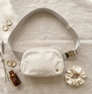 Lululemon Everywhere Belt Bag 1L Corduroy White Opal Gold Hardware Crossbody thumbnail 1