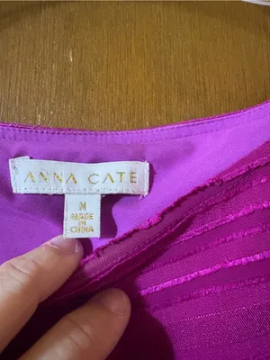 Anna Cate Fuchsia Textured Stripe Mini Dress thumbnail 3