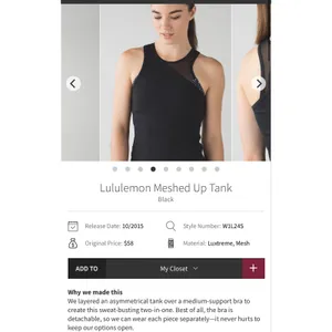 Lululemon Meshed Up Tank in black size 4 women thumbnail 9
