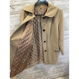 Vintage 60s-70s Womens 18 Coat Mod Tan Faux Suede‎ Peter Pan Collar A-Line USA thumbnail 4
