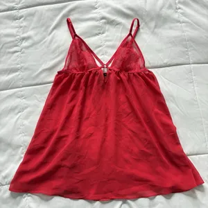Victoria's Secret VS Unlined Babydoll Chemise Slip Dress Red Womens Large Feminine thumbnail 1