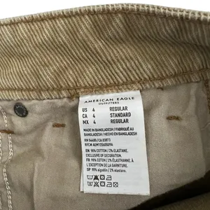 American Eagle Mom Straight Corduroy Pants Tan Khaki Acid Wash Boho Size 4 thumbnail 8