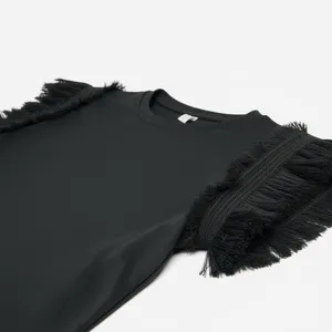 English Factory Mixed Media Tulle Flutter Sleeve Knit Top thumbnail 6