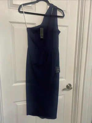 LULU'S M lulus So Flirty black One-Shoulder Cutout Asymmetrical Dress NEW B46 thumbnail 2