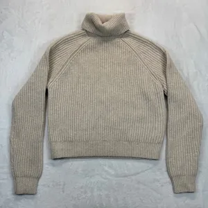 Happily Grey‎ Turtleneck Sweater Ribbed Knit Pullover Neutral Toned Medium Tan thumbnail 1