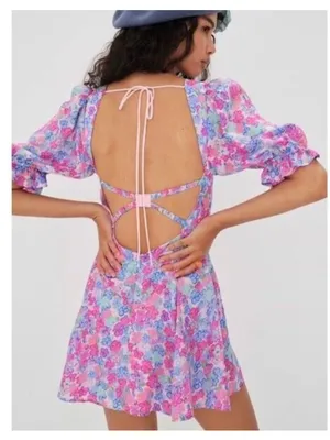 NWT FOR LOVE & LEMONS X Free People Angie Puff Sleeve Mini Dress Size Medium M thumbnail 7