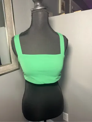 Offline x Aerie Real Me Xtra Stretch Med. Support Green Crop/ Sports Bra Medium thumbnail 3