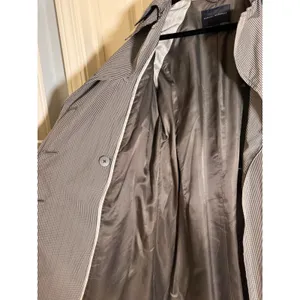 Banana Republic Gingham‎ Trench Raincoat Medium Belted Double Breasted Coat thumbnail 10