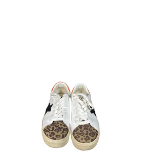 Steve Madden Women’s White Leather Pursued Sneakers Leopard Cap Toe Size 7.5 thumbnail 2
