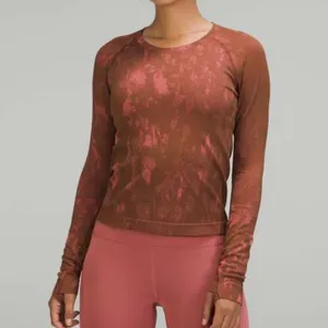 Lululemon size 4 swiftly tech Brown Long Sleeve Women's Top waist length thumbnail 3