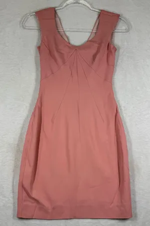 Reiss Womens USA‎ 0 Dusty Pink Pleated V-Neck Sleeveless Sheath Cocktail Dress thumbnail 1