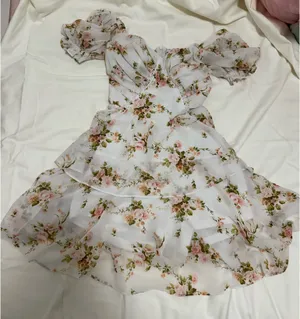 White floral dress thumbnail 2