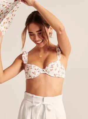 Abercrombie Peach Print Underwire Bikini Set thumbnail 3