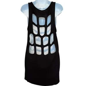 Y2K Cross Cutout Graphic Tank Top M Cage Back Edgy Rocker Indie Sleaze Mall Goth thumbnail 5