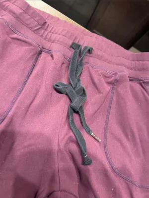 Women’s Burgundy Jogger Pants - Casual Drawstring Sweatpants thumbnail 3