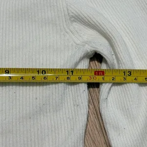 Garage White‎ Ribbed Mock Neck Cropped Sweater Long Sleeve Small P/S thumbnail 5