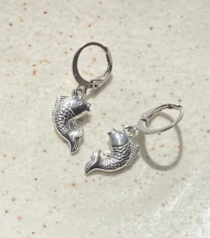 Handmade fully stainless steel koi fish simple earrings🌀🐟 thumbnail 3