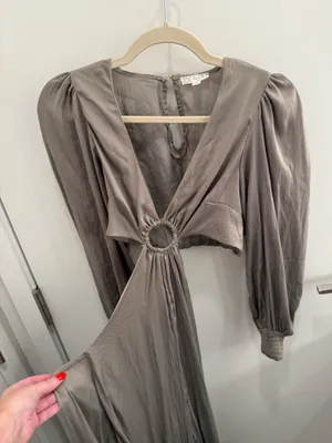 Boutique Olive Green Maxi Dress Size Small thumbnail 3