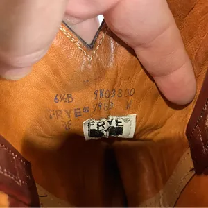 Vintage Frye red leather pull on‎ cowboy boots western women's size 6.5 boho thumbnail 7
