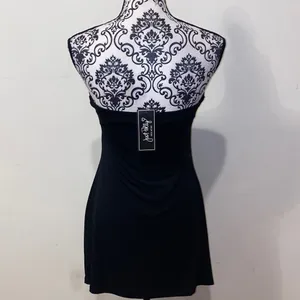 NWT!! Just Polly New York Sexy Strapless Black Mini Dress Size Large Y2K thumbnail 10