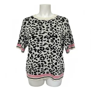 Endless Rose Anthropologie leopard print short-sleeve sweater Size S/M thumbnail 5