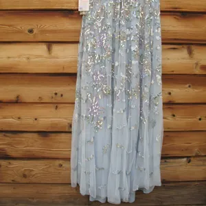 MAC DUGGAL 5647 Blue Sequined High Neck Cap Sleeve A Line Gown thumbnail 16