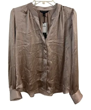 Banana republic gold satin blouse thumbnail 1