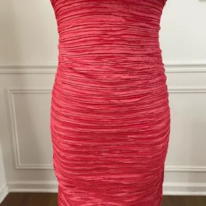 Arden B Melon Coral Plise Petal BodyCon Mini Dress S thumbnail 5