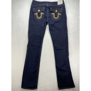 True‎ Religion Women's Billy Low Rise Straight Dark Jeans Size 32x34 thumbnail 12