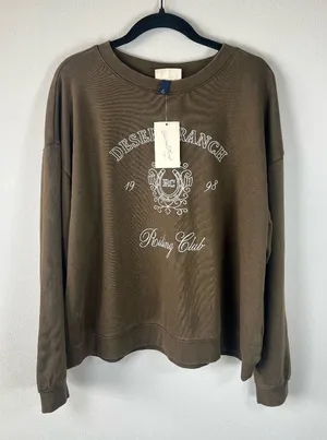 Universal Thread Graphic Crewneck Sweatshirt Coastal Cowgirl Western Fall NEW XL thumbnail 1