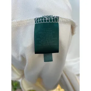 Lauren Ralph Lauren Cream Long Sleeve Henley Tunic Top Off White Textured Medium thumbnail 4
