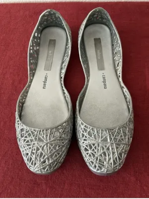 +campana Silver Lattice-Detail Ballet Flats thumbnail 3