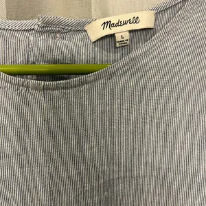 Madewell Light Blue Short Sleeve Tie-Front Top thumbnail 2