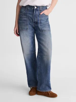 Madewell The Darted Barrel-Leg Jean Size 31T NWOT thumbnail 2